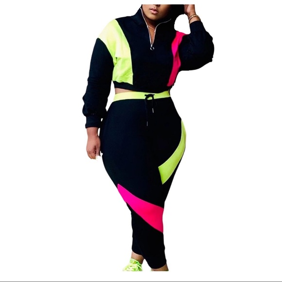 Pants - Color Block Joggers Set